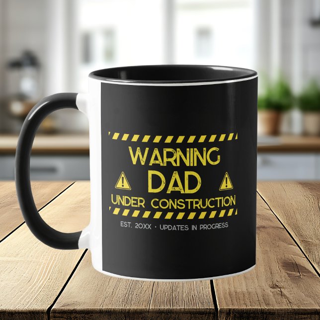 Pappa under uppbyggnad Varning Design Mugg (Skapare uppladdad)