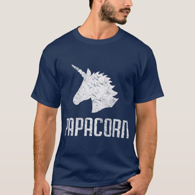 Pappa Unicorn Pappa Funny Matching Birthday T Shirt (Framsida)