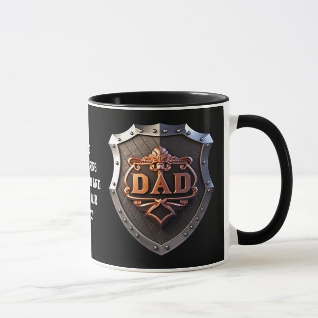 Pappa Unwavering Protection & Hero Fars dag Black Mugg (Höger)