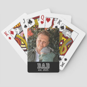Pappa Upprättade Anpassad År Foto Fader Behållning Casinokort