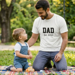 Pappa Upprättade Djärv Svart Vitt T Shirt