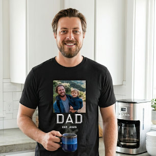 Pappa Upprättade Fet Typografi Foto T Shirt