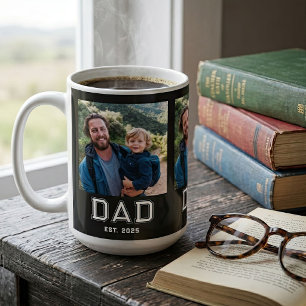 Pappa Upprättade Fet Typografi Svart 3 Foto Kaffemugg