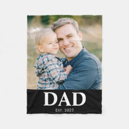 Pappa Upprättade Foto Fars Dag Fleecefilt