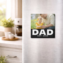 Pappa Upprättade Foto Fars Dag Magnet