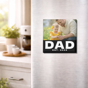 Pappa Upprättade Foto Fars Dag Magnet