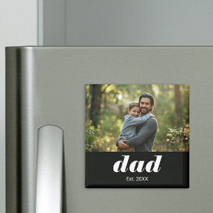 Pappa Upprättade Foto Fars Dag Magnet