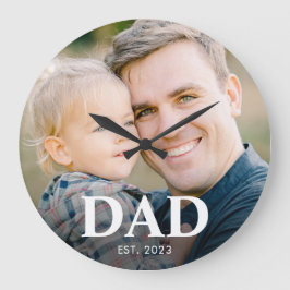 Pappa Upprättade Foto Fars Dag Stor Klocka