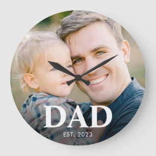 Pappa Upprättade Foto Fars Dag Stor Klocka