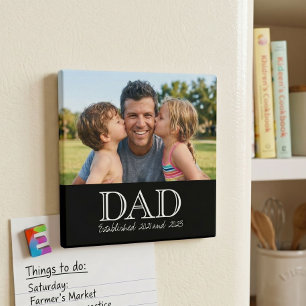 Pappa Upprättade Foto Minimal Fars Dagsgåva Magnet