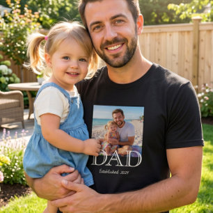 Pappa Upprättade Foto Minimal Fars Dagspresent T Shirt