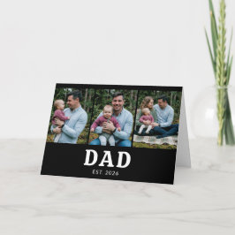 Pappa Upprättade Modärna Svarta 3 Foto Kort