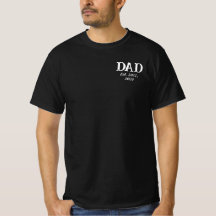 Pappa Upprättade Modern Minimalistisk Svart T-Shir