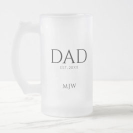 Pappa upprättade Monogram initial Frostat Ölglas