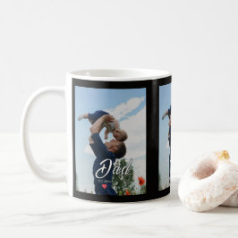Pappa Upprättade Roligt Skript Foto Hjärta Gåva Kaffemugg