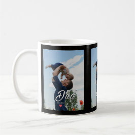 Pappa Upprättade Roligt Skript Foto Hjärta Gåva Kaffemugg