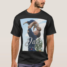 Pappa Upprättade Roligt Skript Foto Hjärta Gåva T Shirt