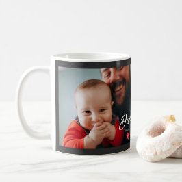 Pappa Upprättade Roligt Skript Foto Hjärta Present Kaffemugg