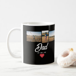 Pappa Upprättade Vit Skrift Röd Hjärtan 3 Foto Kaffemugg