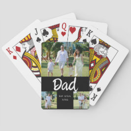 Pappa Upprättade vit skript 3 Foto Casinokort