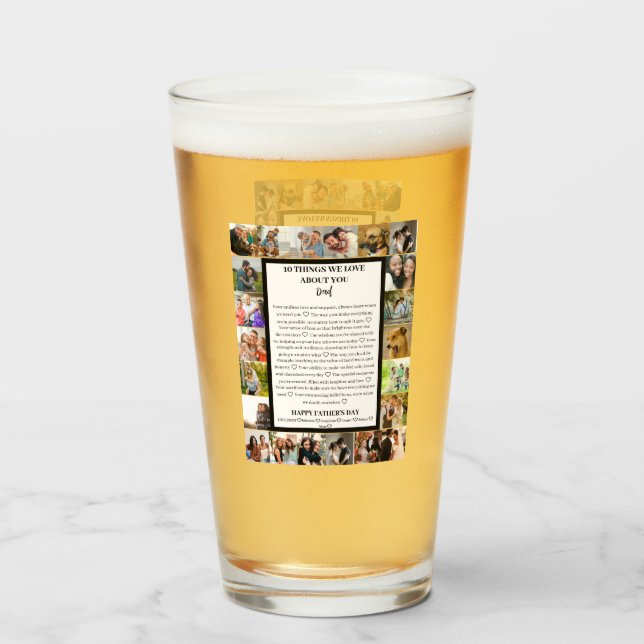 Pappa uppskattning | Fars dag 22 Fotokollage Glaskopp (Framsida fylld)