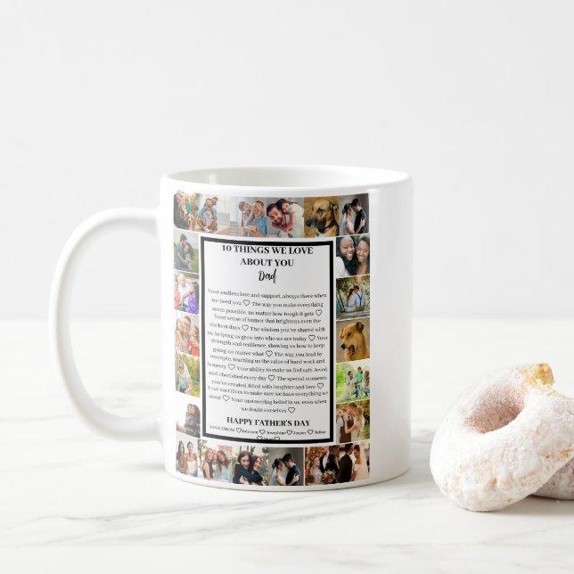 Pappa uppskattning | Fars dag 22 Fotokollage Kaffemugg (Med munk)