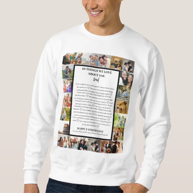 Pappa uppskattning | Fars dag 22 Fotokollage Lång Ärmad Tröja (Framsida)