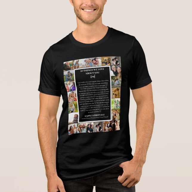 Pappa uppskattning | Fars dag 22 Fotokollage T Shirt (Framsida)