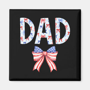 Pappa US Flagga Båge Födelsedag 4 juli Familjefest Magnet