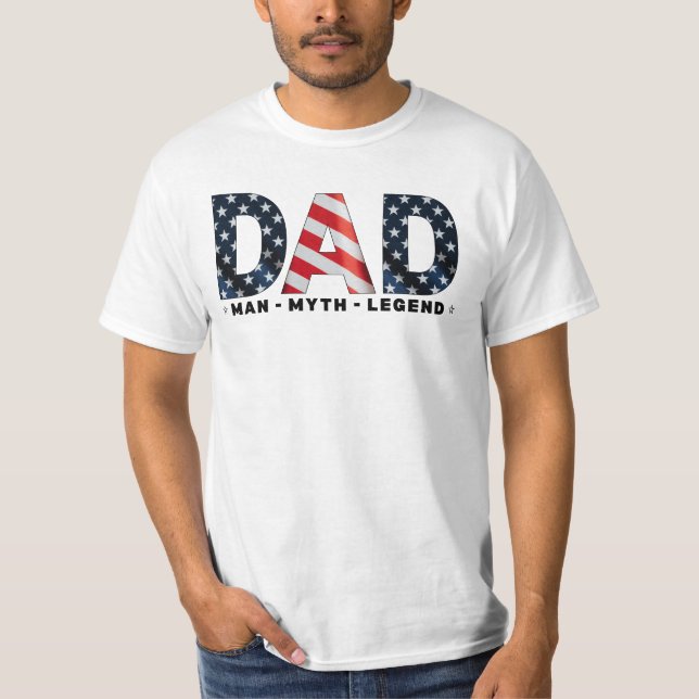 Pappa USA IndeIndeSjälvständighet Fars dag Patriot T Shirt (Framsida)