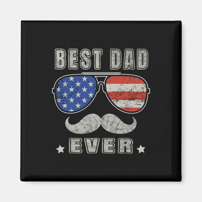 Pappa - USA:s Flagga Fars dag 4 juli Magnet (Framsidan)