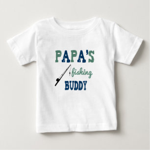 Pappa utslagsplats för baby för fiskekompis tee shirt