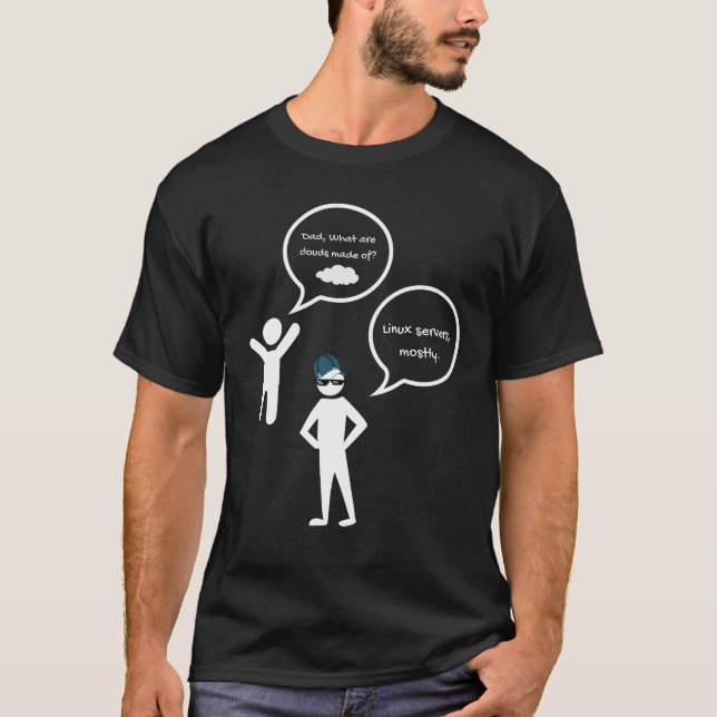 Pappa, vad är moln av? Linux-servrar oftast T Shirt (Framsida)