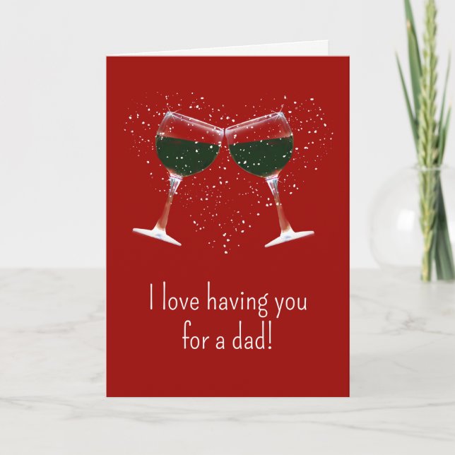 Pappa Valentines day Humor med Vin-kort Kort (Framsida)