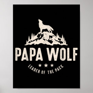 Pappa Varg Fars Dag Pappa Pappa Söt Djur Familj Poster