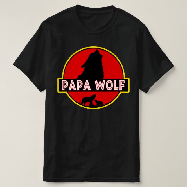 pappa varg, rolig fars dag-gåva t shirt (Design framsida)