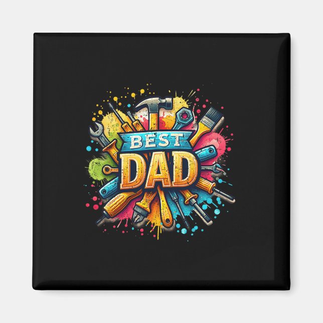 Pappa Verktyg Crateur Pappa pappa pappa Far Fars d Magnet (Framsidan)