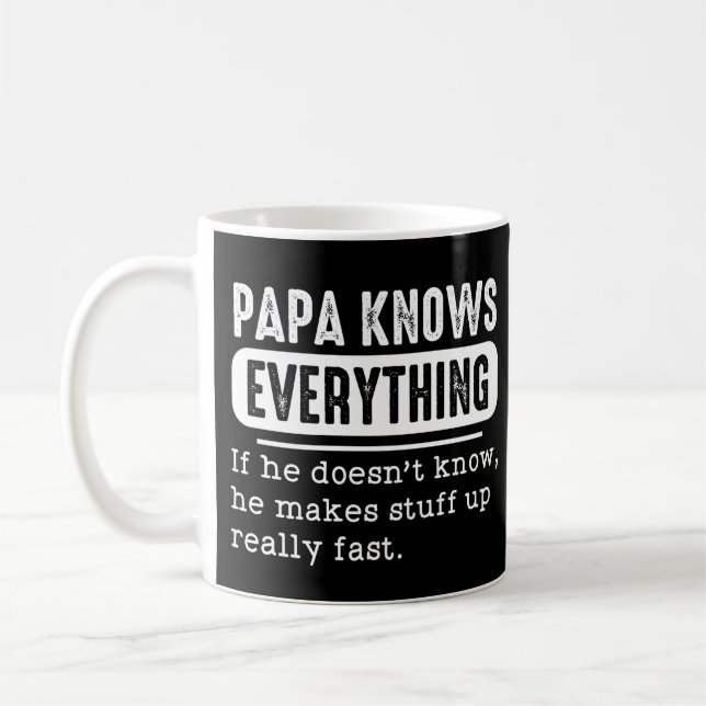 Pappa vet allt om han inte vet gör han kaffemugg (Vänster)
