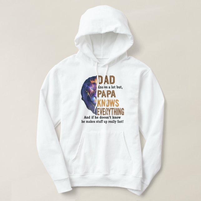 Pappa vet mycket men pappa vet allt. hoodie (Design framsida)