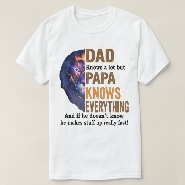 Pappa vet mycket men pappa vet allt. t shirt (Design framsida)