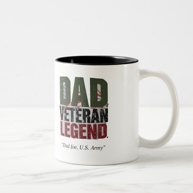 Pappa Veteran Legend Mugg - Anpassningsbar Gift fö (Höger)