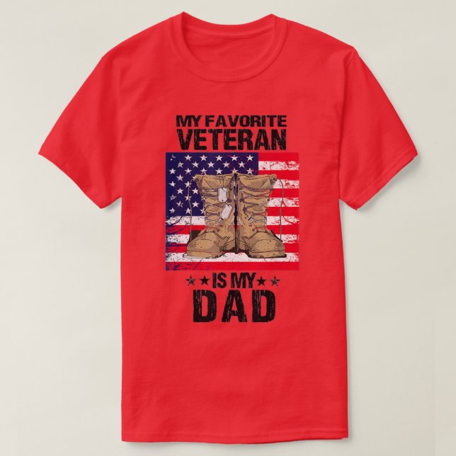 Pappa Veteran min favoritveteran är min Far-stolud T Shirt (Design framsida)