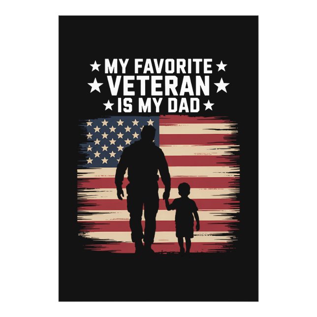 Pappa Veterans Day Pappa Stolt Fototryck (Framsidan)