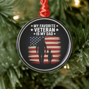 Pappa Veterans Day Pappa Stolt Julgransprydnad Metall