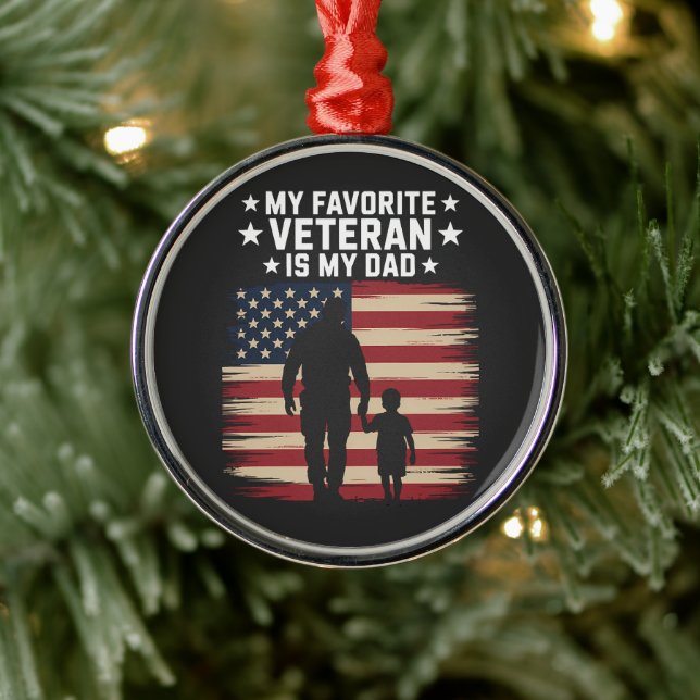 Pappa Veterans Day Pappa Stolt Julgransprydnad Metall (Träd)