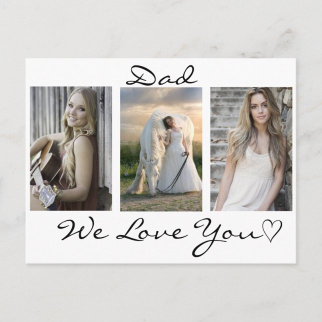 Pappa, vi älskar dig Fars dag Foto Postkort Vykort (Framsida)