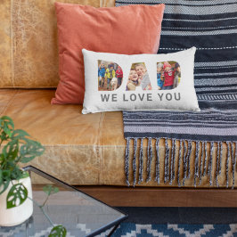 Pappa Vi älskar dig Foto Bokstavskollage Lumbarkudde