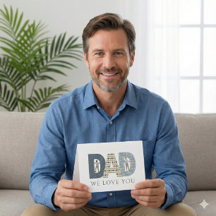 Pappa Vi älskar dig Foto Gratulationskort Kort