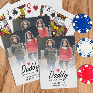 Pappa vi älskar dig Skript Enkel fader Foto  Casinokort