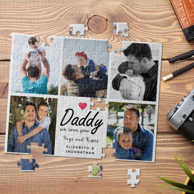 Pappa vi älskar dig Skript Foto Collage Fars dag Pussel (Skapare uppladdad)